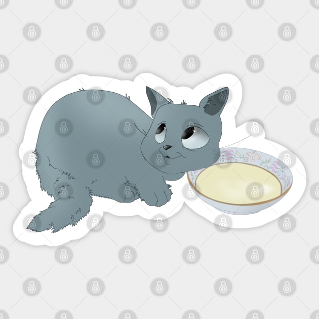 Adso Cat Character Design from Outlander Sticker by Le petit fennec